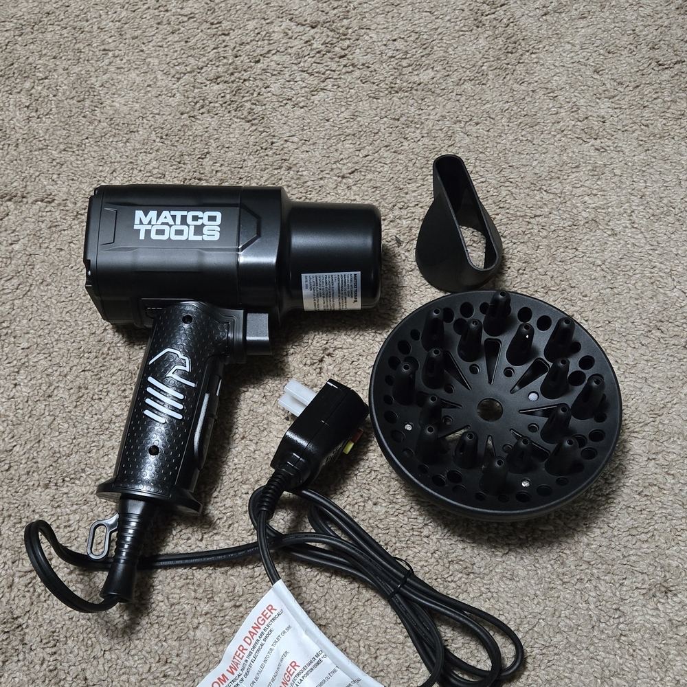 Matco Tools Black Hair Dryer with Diffuser